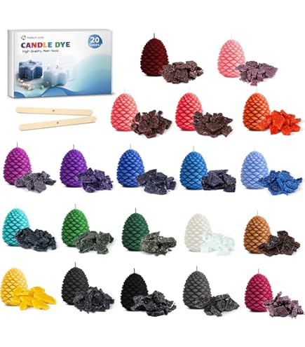 Coloranti Per Candele In Fiocchi - Set 9 Colori Naturali Per Cera Di Soia Fai Da Te - Foto 13