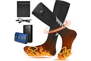 HATMIG Beheizte Socken für Herren Damen, Wiederaufladbar Beheizbare Socken Elektrisch Fußwärmer 4500mAh 3 Einstellbarer Temperatur Beheizbare Socken für Skifahren Radfahren Camping Angeln