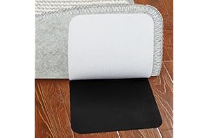 JIOL Grippers for Rug, 8 Pairs Square Non Slip Rug Tape Grip Carpet Corner, Hook and Loop Rug Pads Non Curl Reusable Rug Stoppers Keep Your Area Rug Flat on Hardwood Floors and Tiles (White)