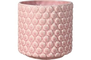 Bloomingville Ceramic Flower Pot Dot - colorful Planter, Pot for plants, sukkulents Size S (12,5 cm ø) Dia 5'' H 5'', Stoneware, rose