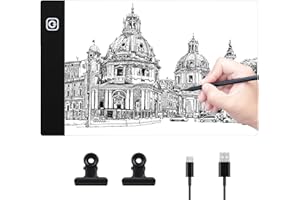 Sofore A5 Mesa de Luz Para Calcar,LED Tableta de Luz Dibujo de Dibujo Portátil con Brillo Ajustable,Tableta de Luz Dibujo light board con Cable USB,Bocetos,Diseño,Dibujo,Mesa de Luz de Dibujo