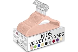 Utopia Home Lot de 30 cintres en Velours pour Enfants – Cintres durables de 28 cm pour Placard – Cintres Parfaits pour Un Usage Quotidien - Rose