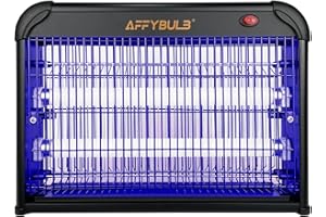 AffyBulb Eléctrico Mata Mosquitos 20W,Potente Rejilla de 4000V Atraer y Matar Insectos,Asesino de Insectos Silencioso para Uso Residencial y Comercial