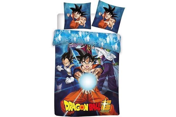 Difuzed AYMAX S.P.R.L. Dragonball Super vändbara sängkläder - påslakan 140 x 200 cm + örngott 63 x 63 cm