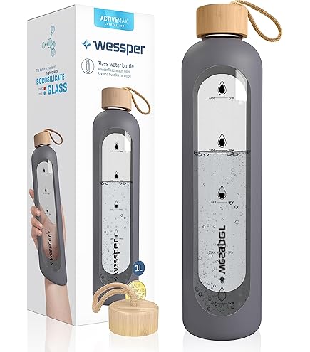 Bouteille Filtrante En Verre Borosilicaté Wessper ActiveMax Clarti