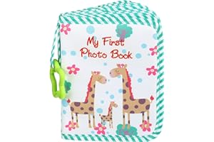 Kisangel Album photo pour bébé Mein Premier album de famille Livre de souvenirs pour bébé en tissu doux pour nouveau-nés et tout-petits Vert