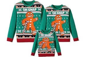 IFFEI Weihnachtspullover Familie Set Rundhals Lustige Ugly Christmas Sweater for Damen Herren Kinder