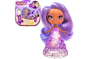 Skyrocket Crystalina Dolls - Amethyst, Girls Collectable Toy with Colour Changing LED Dress and Amulet Necklace, Suitable for Girls and Boys Age 3 and Above