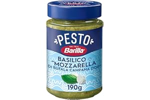 ‎BARILLA Barilla Pesto Basilico e Mozzarella di Bufala 190g I Glutenfreie Italienische Pasta-Sauce mit Basilikum und Mozzarella, Nudel-Sauce, grünes Pesto