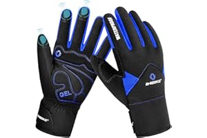 INBIKE Gants Hiver Gant Velo Ski VTT Chaud Coupe Vent Hydrofuge pour Homme Femme Doublé Polaire Tactiles Chauffant Velo de Route
