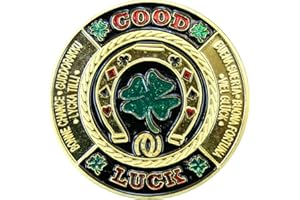 POKEO “Good Luck” gold-plated card guard. Poker accessories.