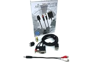 KAICO SEGA Dreamcast DC VGA Cable de alta definición Adaptador de sonido RCA HD PAL/NTSC - Una forma asequible de obtener la mejor visualización de tu Dreamcast. Permite la visualización de vídeo HD