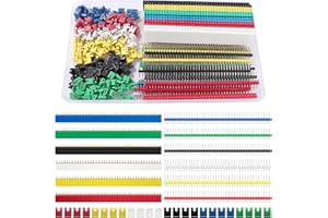 VooGenzek 348 Pezzi Kit Intestazione Pin Colorata, 2.54mm Pin Headers 40 broches Breakaway PCB Board Rangée, 2.54mm Jumper Caps, 2.54mm Breakaway PCB Board Pin Header, Cappucci per Ponticelli 2.54mm