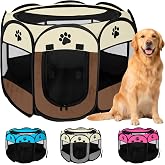 JUPPLIES Folding Dog Playpen 114 x 114 x 58 cm &ndash; Portable Waterproof Oxford Fabric Playpen for Medium Pets &ndash; Ideal for Travel