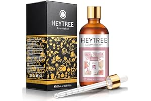 HEYTREE Rose Oil Essential Oil, Premium Grade per diffusore, pelle, capelli, produzione di candele, produzione di sapone-Olio essenziale rosa
