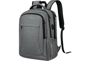 Voova Hombres Mujeres Mochila Grande para Portátil 15.6 15.6 pulgadas Mochila de Día Trabajo Escolar Universitaria Adolescentes Viajes Gris