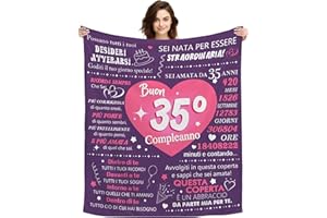 ACAROMAY 35 Anni Compleanno Donna Coperta Regalo per il 35° Compleanno Amica/Mamma/Fidanzata/Moglie Idee Regalo 35° Compleanno Coperta Ispiratore Divano Letto Singolo Pile Coperta 130 x 150cm (35 Anni-Lei)