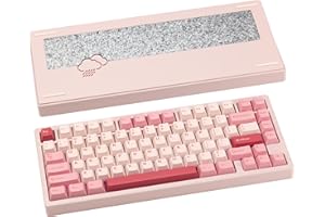 CutiePcs WOBKEY Rainy 75 Aluminum Cocoa Switch Mechanical Keyboard with Superior Acoustics, Wired, BT, 2.4G wireless Connectivity (Pro - Pink)