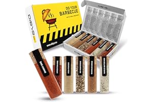 DIBYS Set Regalo di Spezie da Barbecue per Uomini & Donne | 6 Preziose Spezie BBQ per Carne, Pesce & Verdure alla Griglia con Ricette Incluse | Spezie per Bistecca, BBQ Affumicato & Altro