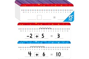 SPRITEGRU 15 Packs Number Line Dry Erase Boards, Double Sided Writable and Erasable Board-0 to 20 on One Side & -10 to10 on Other Side Math White Board for Kids, Students, Classroom and Home (12” x 4”)