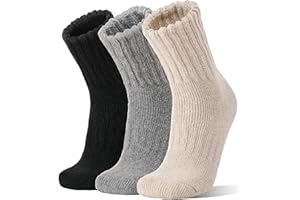 SANDSUCED Merino Wool Boot Socks Thermal Winter Warm Thick Cosy Hiking Walking Work Socks for Men Women 3 Pairs