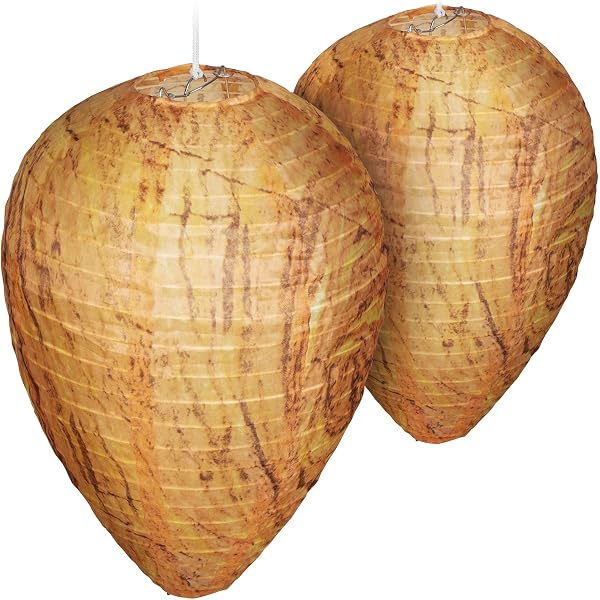 2 Stück Künstliche Wespennester Aus Schilf, 38 X 19 Cm – Lockvogel Für Terrasse, Garten, Zum Vertreiben Von Wespen