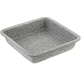 Salter BW02780G Marblestone, Antiaderente Acciaio al carbonio 23cm quadrato arrosto di verdure e carne, stagno Brownie, grigi