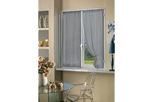 Home Collection TCBUC129/150 Tendina Coppia Boucle, Poliestere, Grigio, 70 x 150 cm, 2 Unità