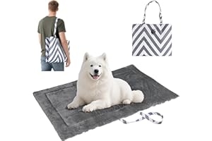 Kritter Planet Portable Waterproof Dog Mat, Foldable Dog Settle Camping Mat, Travel Pet Bed Mat for Car Boot, Gray Wavy, 127 x 70 cm