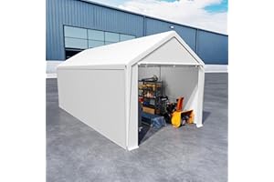 UISEBRT Tienda de campaña de 3 x 6 m, cobertizo impermeable con lona de polietileno resistente y marco de acero, ideal como garaje de almacenamiento para herramientas, herramientas de jardín, paletas
