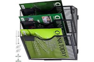 IOUGDSEC Support mural à suspendre pour dossiers A4 - En maille - Support mural à suspendre - Pour magazines, documents, courriers, magazines, courrier