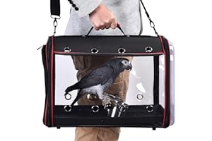 Colorday Lightweight Bird Carrier, Bird Travel Cage (Large 19 x 12 x 13, Black)