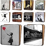 Banksy Untersetzer, Bedruckt, 11 x 11 cm, 10 Stück