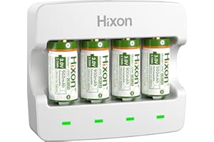 Hixon CR123A 3V Rechargeable Lithium Battery, 900mAh High Capacity CR123/CR123A/CR17345 Battery for Flashlight Toys Alarm Clock Calculator