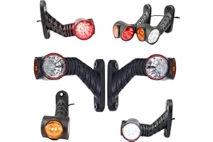 ‎WEB TRUCK 2 x LED Gummi Begrenzungsleuchte Seitenleuchte 12V 24V mit E-Prüfzeichen Positionsleuchte Auto LKW PKW Wohnwagen KFZ Lampe Leuchte Licht Weiß Rot Orange