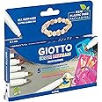 GIOTTO Decor Metallic Multi-surfaces Paint Markers, Schoolpack, Medium Tip - 4mm Nib, 5 x Assorted Colours, Ideal for Children, Parties and Schools