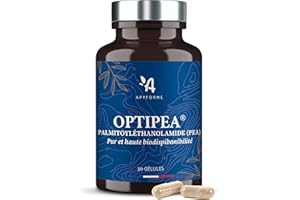 Palmitoyléthanolamide PEA Pur et Micronisé 400mg - Apaise l’Inconfort Physique & Musculaire - Pureté 99% - 100% Végétal & Sans Excipient - 30 Gélules - OptiPEA Fabriqué en France par Apyforme