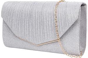 Auliuse Ladies Evening Clutch Bag Sparkling Elegant Women’s Handbag, Women's Flap Clutch Bag, Glitter Party Wedding Evening Bags with Detachable Chain Clutch Bag for Party, Prom, Banquet, Wedding