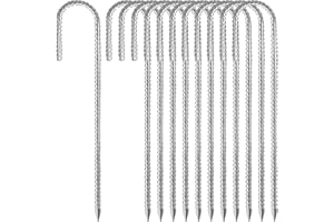 Realtopdo 12Stk. Bodenanker Heringe 30 cm Verzinkter Stahl Erdanker Erdnägel Trampolin-Zeltanker stabil Zeltheringe Camping für Zelte, Camping, Trampoline, Planen, Anker, Garten Pfähle