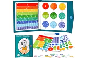 ‎SEASBOES Bruchrechnen Material Magnetisch, Bruchrechnen Montessori Material, Bruchscheiben, Bruchkreise für Kinder, Mehrfarbiges Bruchrechnen Lernen, Bruchrechnen Bruchkreise für Kinder Lernen(B)