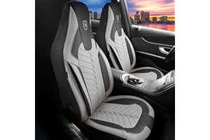 ‎GIOVANNI BUTTI GIOVANNI BUTTI Autositzbezüge Universal für PKW & SUV – Premium Vordersitze Auto Sitzbezug aus Leinen, Grau-Schwarz, Airbag-Kompatibel Sitzauflage, Autoschonbezug, Komplett Set inkl. Montageset