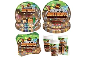 SHENGRUILI 50 Stück Partygeschirr Set,Kindergeburtstag Geschirr Set,Partygeschirr Geburtstag,Kindergeburtstag Deko mit Teller Becher Servietten,Party Geschirr für 10 Gäste