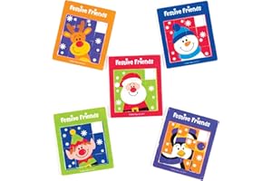 Baker Ross AV825 Festive Friends Sliding Puzzles - Pack of 5, Slide Puzzles for Kids, Great for Party Bags, and Toys