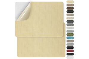 GUYI GYGYL 2 Pcs 20.3cm X 28cm (8 X 11in) Fabric Repair Patches, Linen Repair Patches, Self-Adhesive Fabric Patch for Sofas, Couch, Furniture,Tote Bags, Car Seats-Light Beige