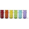 Excelsa Tiki - Juego de 6 vasos multicolor Long Drink 550 ml, cristal