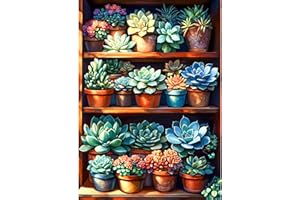 AIRDEA Fiore Diamond Painting, Piante grasse Diamond Painting Kit Completo, Diamantini Crystal Art Hobby Creativi Adulti Decorazione per Casa 30x40 cm