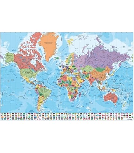 Cartina Italia Fisico-Politica 61x91,5 Cm - Poster Da Muro Per Studio O Decorazione, Grupo Erik