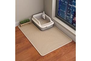 ERHAOG Katzenklo Matte Katzenstreu Matte 90 * 60 cm - Doppelte Schichte Wasserdichte Entwurf Katzenmatte Katzenklo, Katzentoilette Matte Vorleger Katzentoilette für Toilette