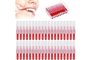MILISTEN Interdental Brushes, 50PCS Tooth Picks Floss Sticks 3mm Flossing Brushes for Teeth, Interdental Brushes Red for Cleaning Gaps Between Teeth