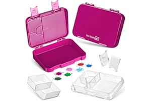 My Vesperbox – Len - Bento Box Kinder - Lunchbox mit 4+2 Fächern - extrem robust – Brotdose – Brotbox ideal für Kindergarten und Schule… (Lila)